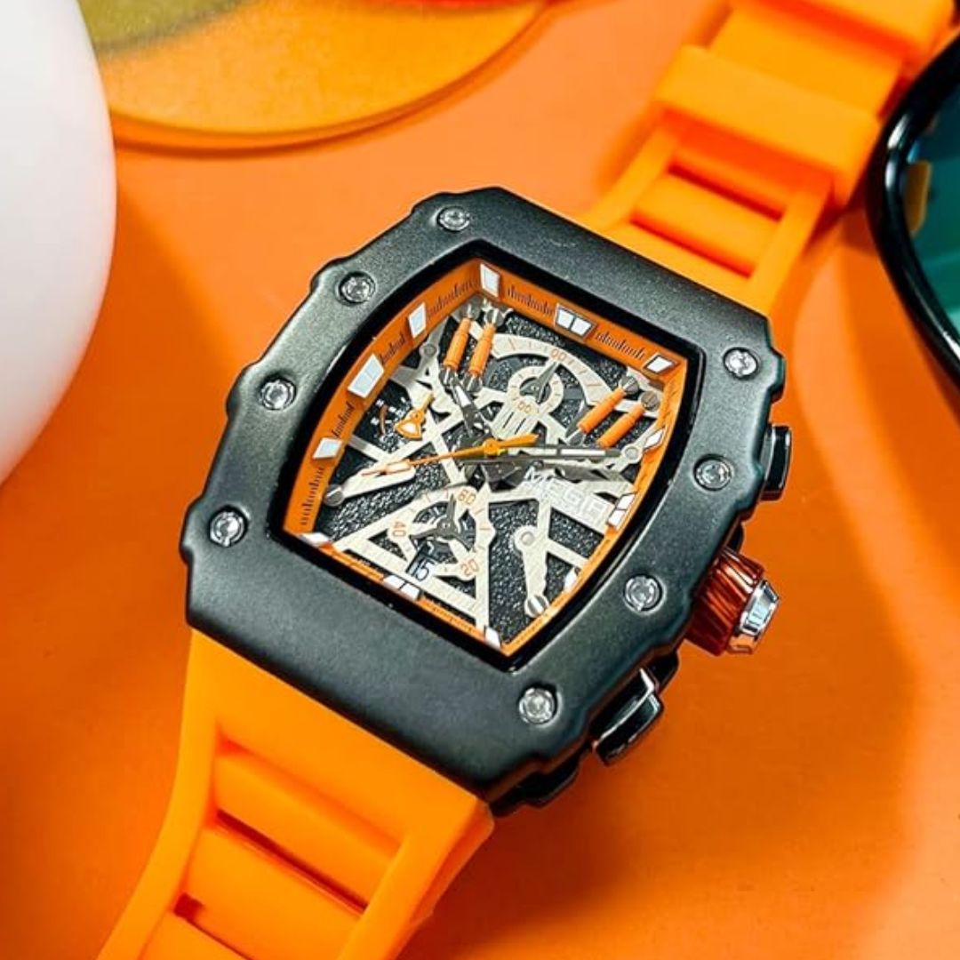 RELOJ MEGIR SILICONA NARANJA MEG-72