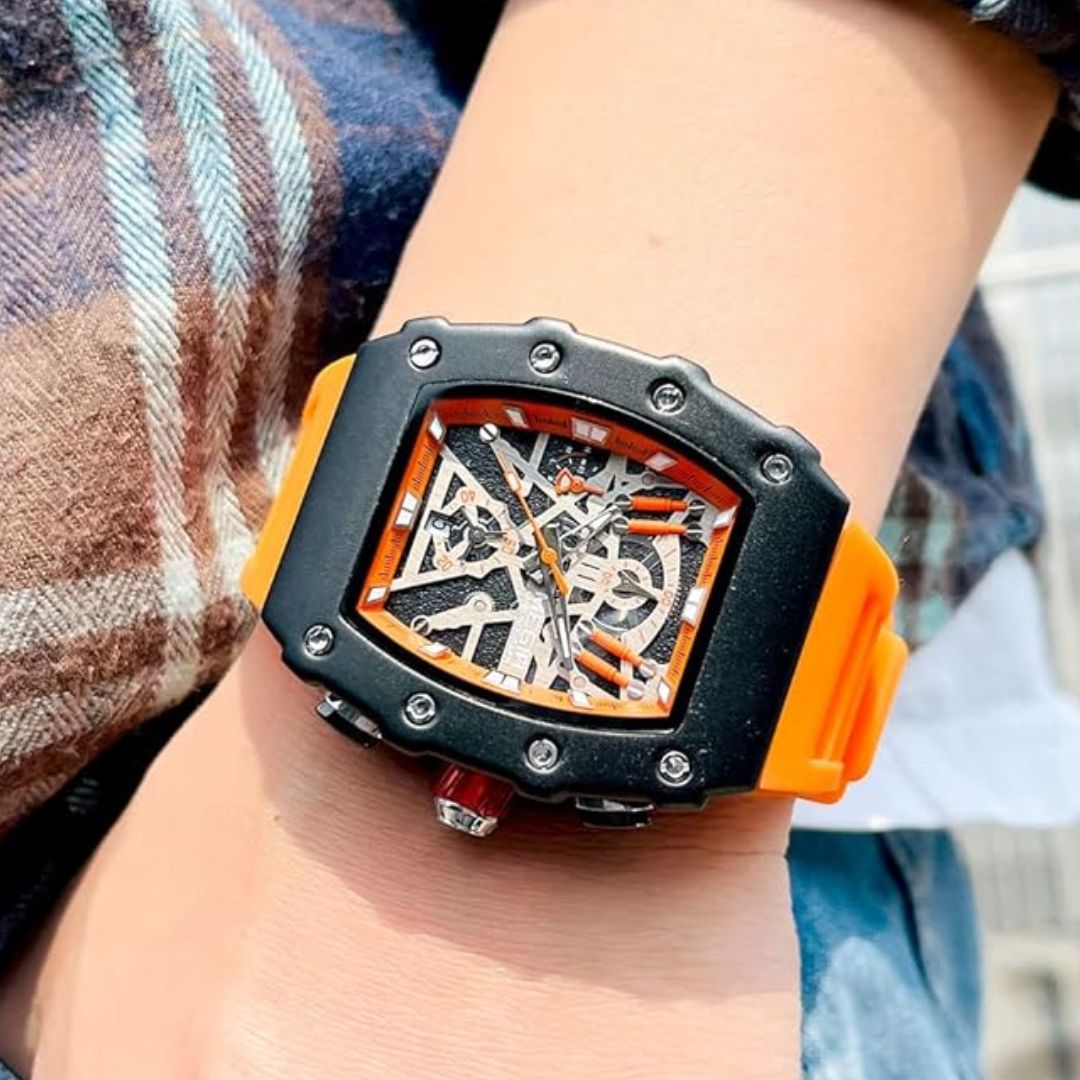 RELOJ MEGIR SILICONA NARANJA MEG-72