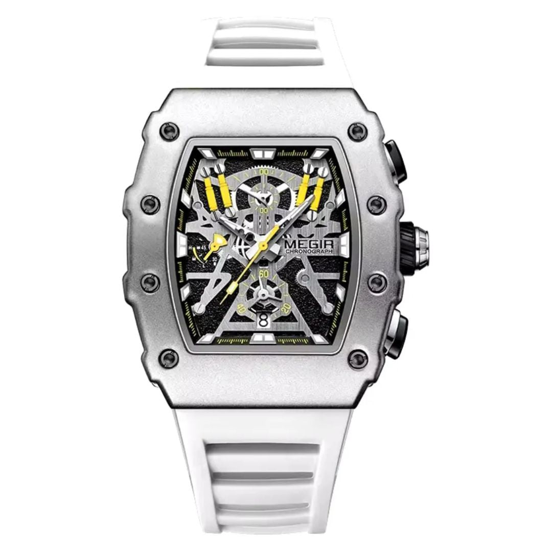 RELOJ MEGIR ESQUELÉTICO BLANCO MEG-74