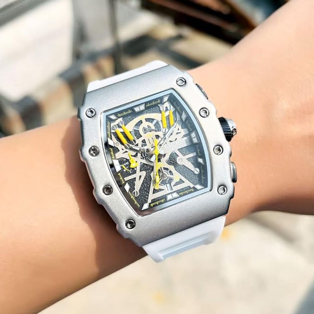 RELOJ MEGIR ESQUELÉTICO BLANCO MEG-74