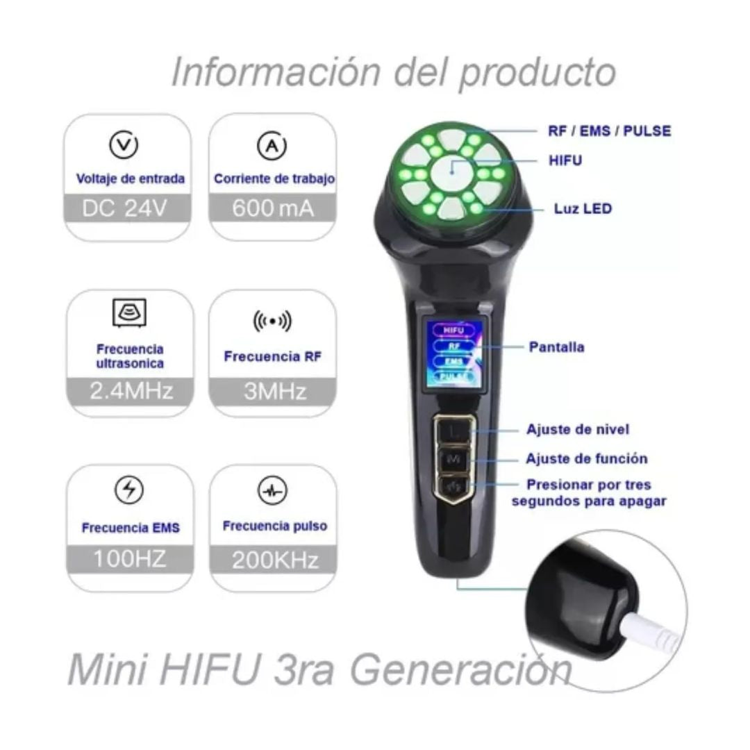 MINI HIFU 3 GENERACION REJUVENECEDOR FACIAL