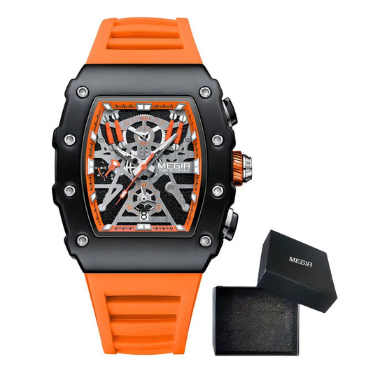 RELOJ MEGIR SILICONA NARANJA MEG-72