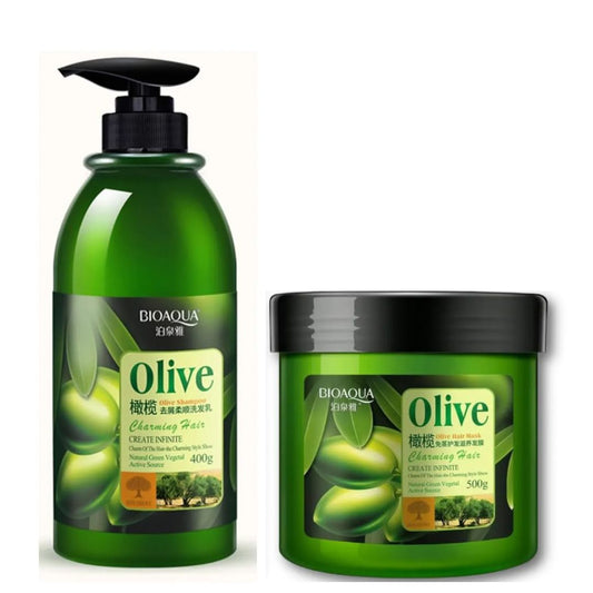 SHAMPOO DE OLIVO + MASCARILLA HIDRATANTE DE CABELLO