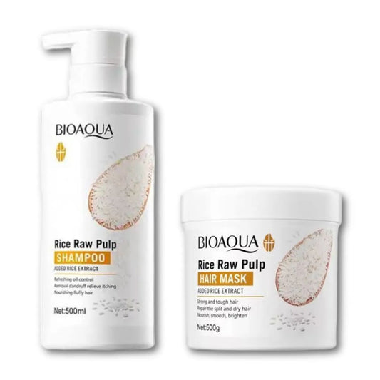 SHAMPOO DE ARROZ + CREMA HIDRATANTE PARA CABELLO
